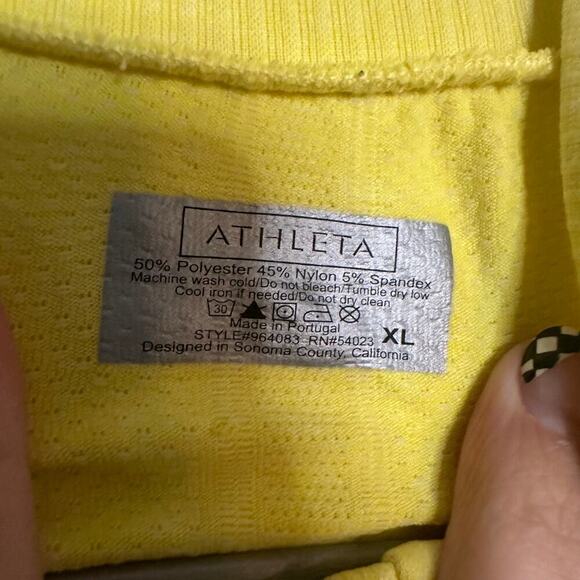 Athleta Tracker Long Sleeve Running Shirt Bright Yellow Size XL - Picture 3 of 4